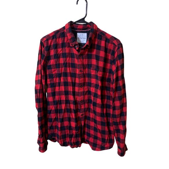 On The Road Other - On The Road Red and Black Buffalo Plaid Long Sleeve Shirt Size Medium